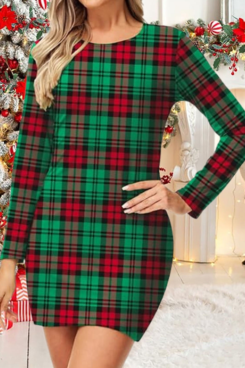 Plaid Holiday Mini Dress