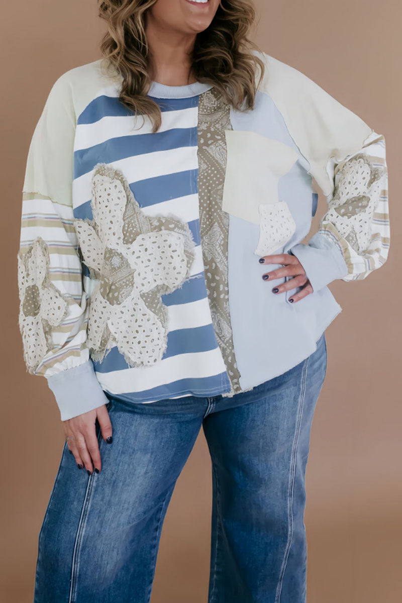 Patchwork Long Sleeve Top