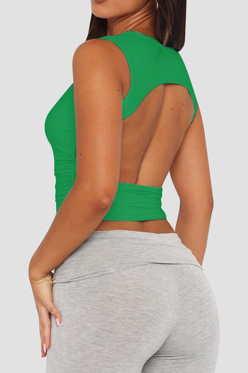 Open-Back Cropped Tank Top