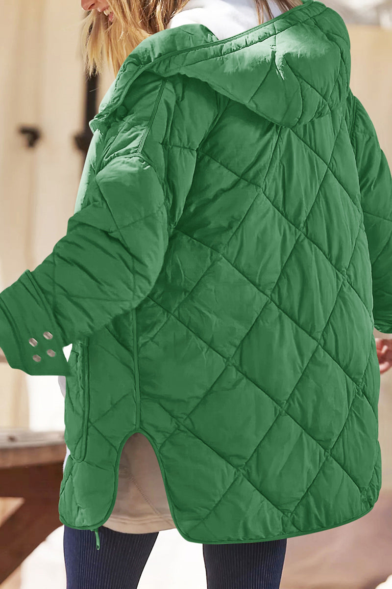 Quilted Zip-Up Coat