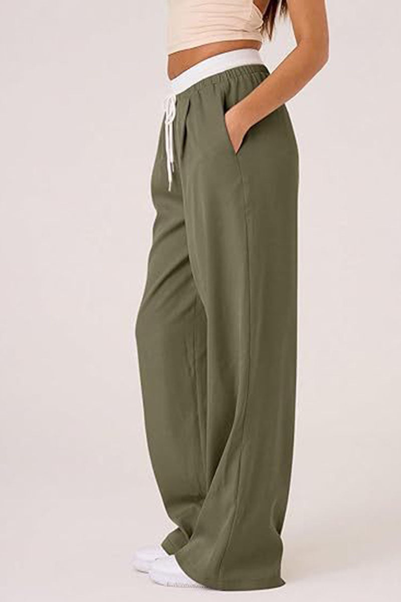 Casual Wide-Leg Drawstring Lounge Pants