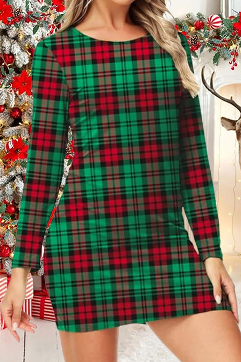 Plaid Holiday Mini Dress