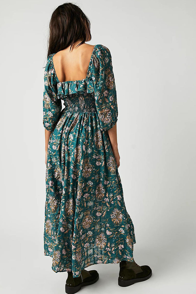 Floral Dress with Side Slit