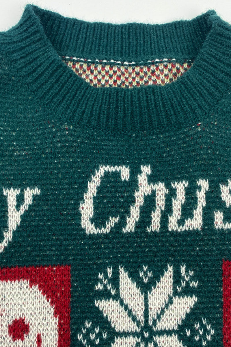 Christmas Patchwork Knit Sweater