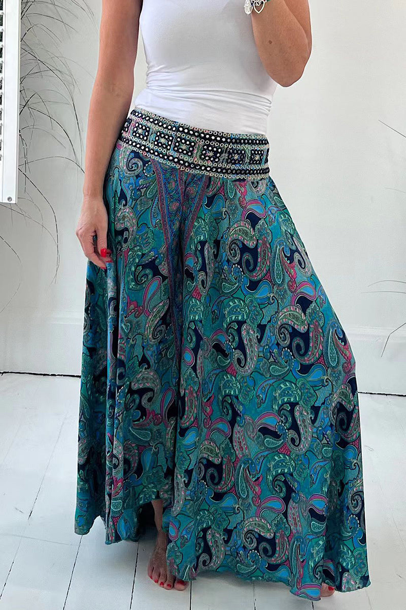 Boho Paisley Wide-Leg Pants