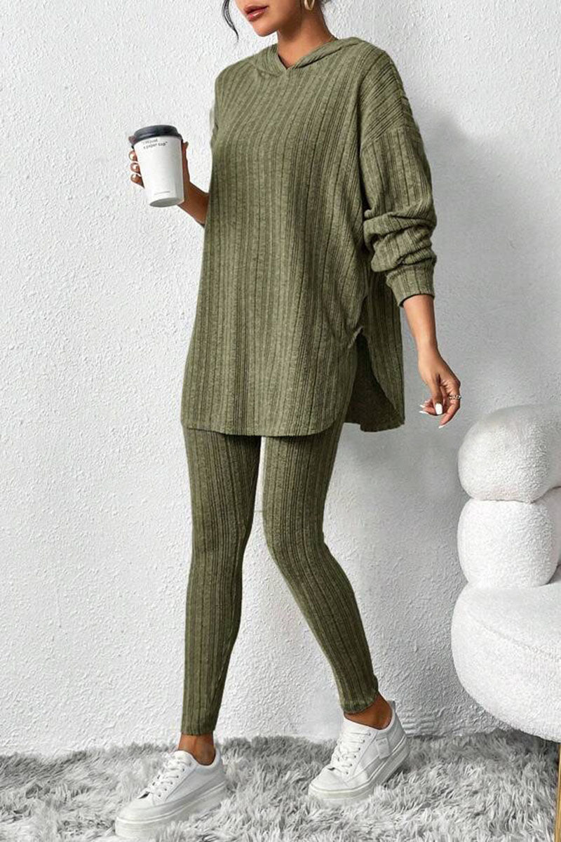 Oversized Ribbed Hoodie Set