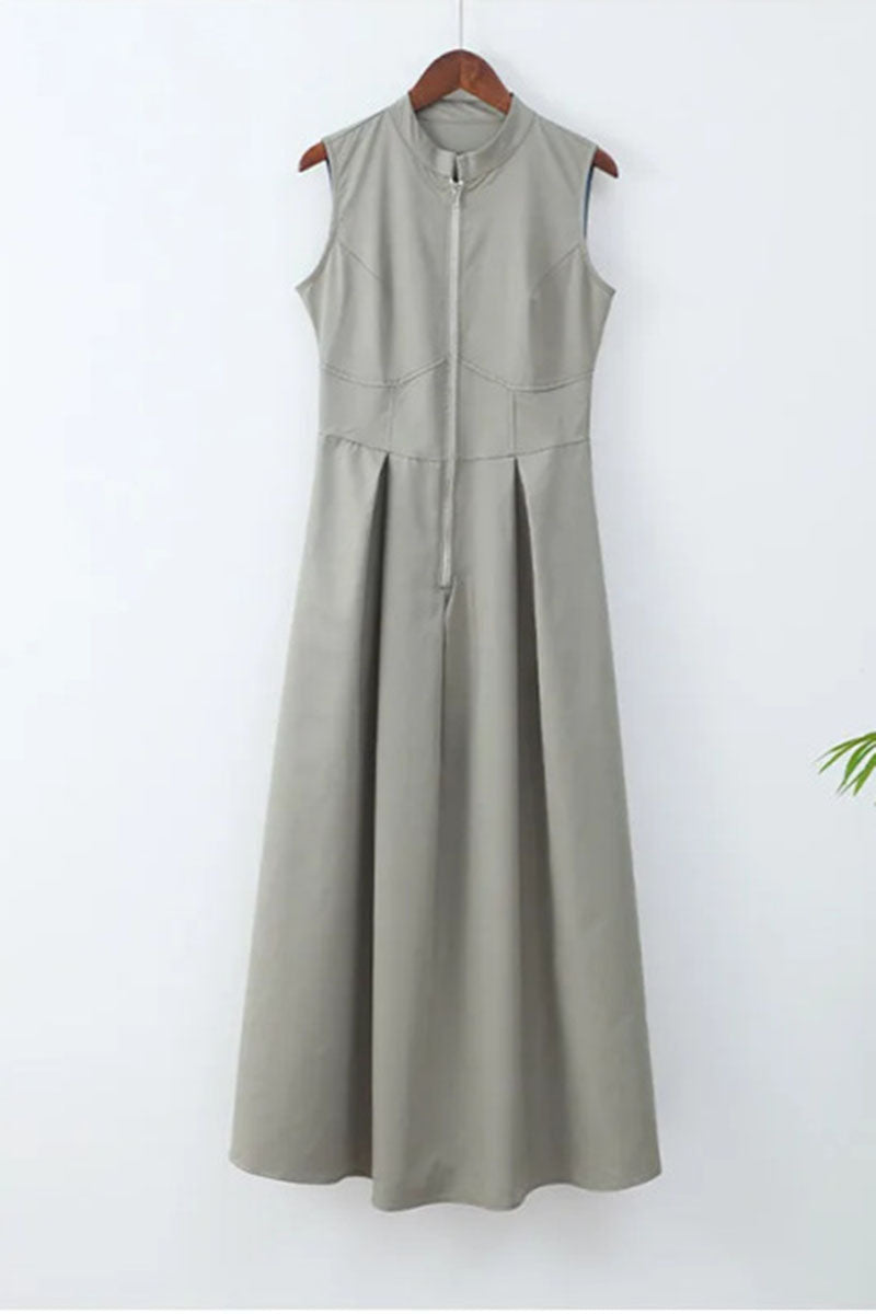 Sleeveless Pleated Maxi Dress