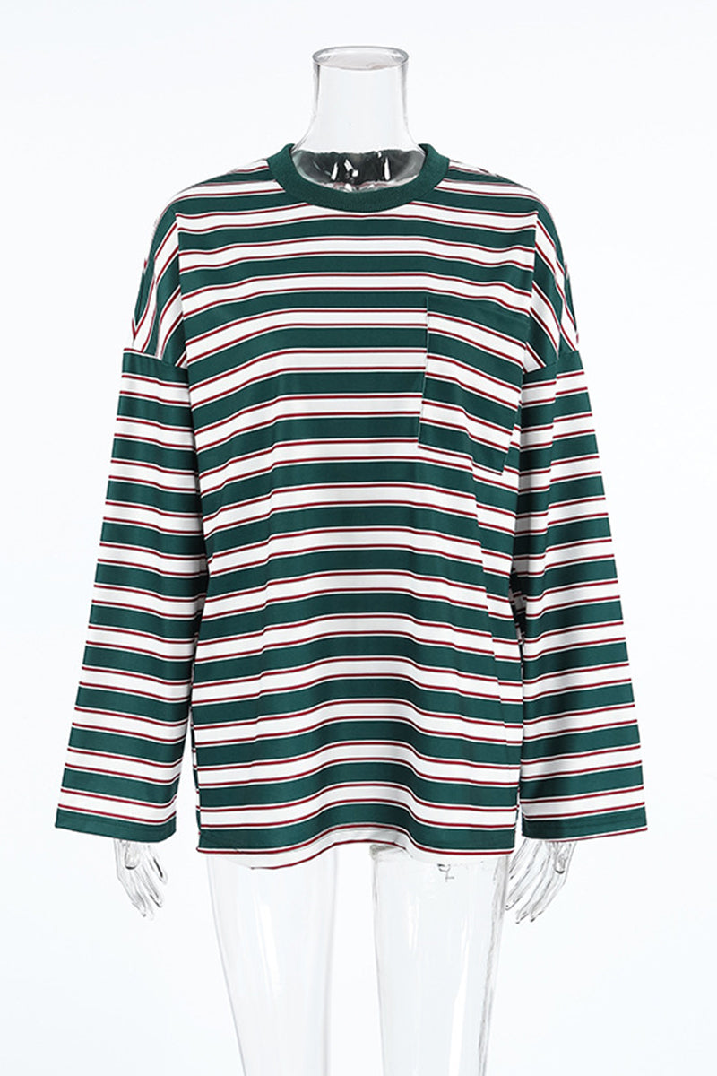 Striped Casual Long Sleeve Top