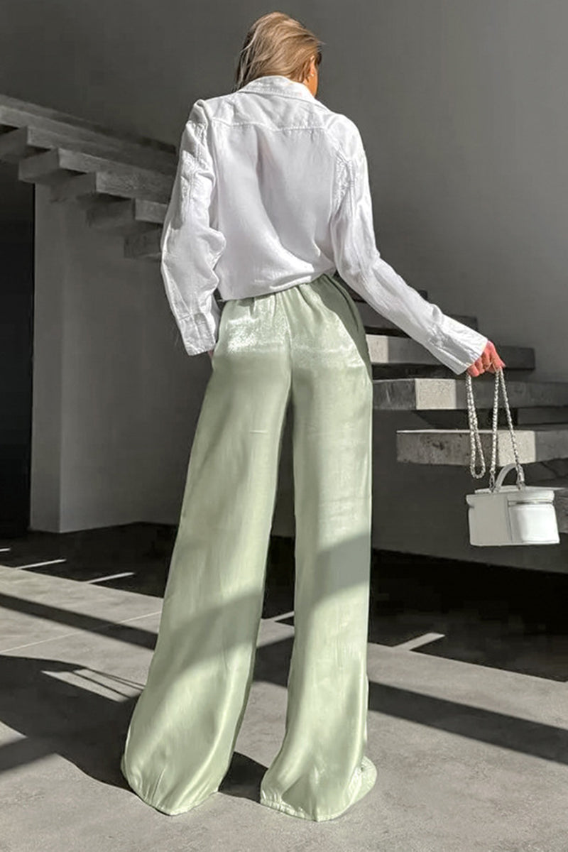 Satin Wide-Leg Lounge Pants