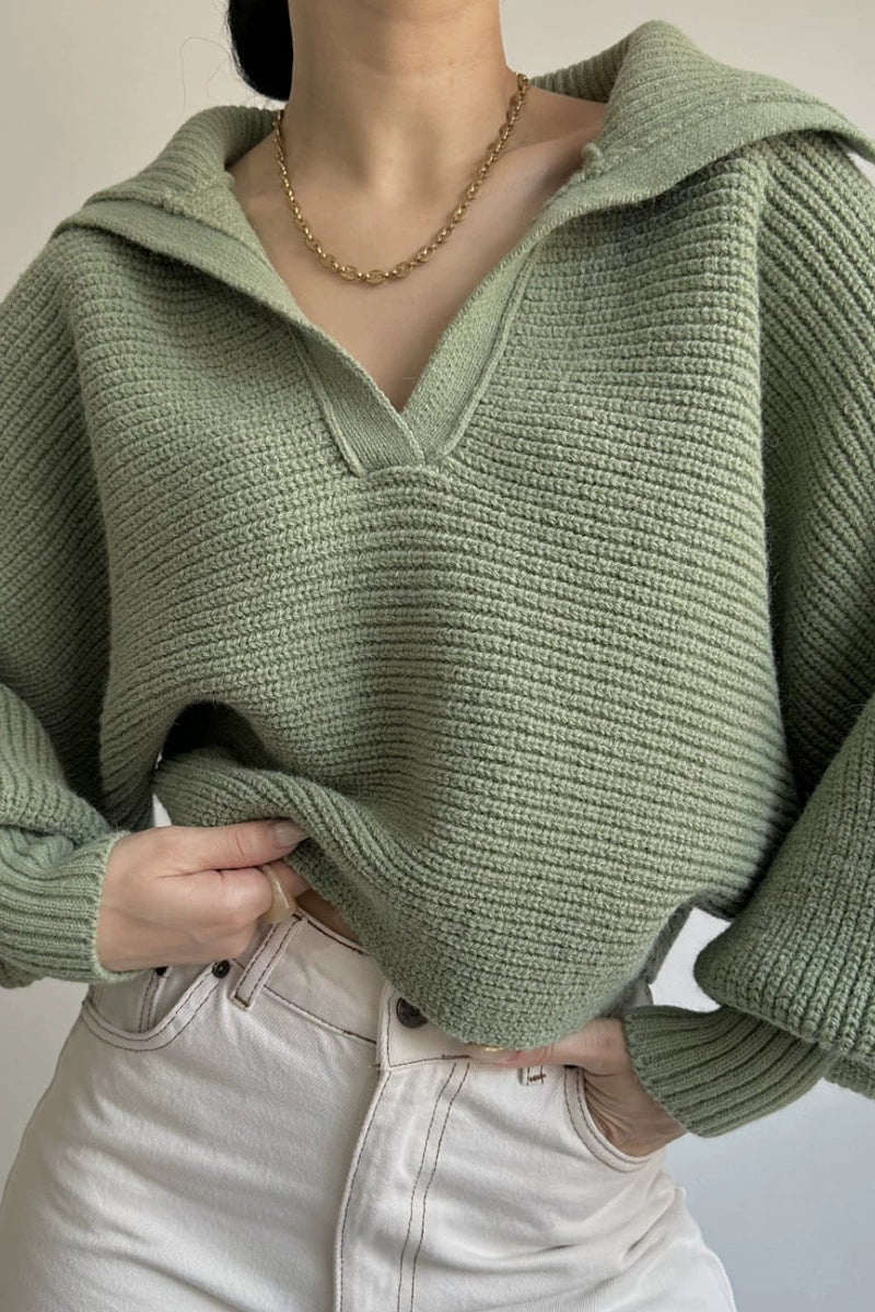 Oversized Knit Lapel Sweater