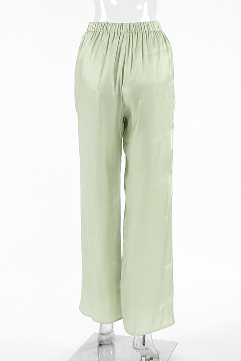 Satin Wide-Leg Lounge Pants