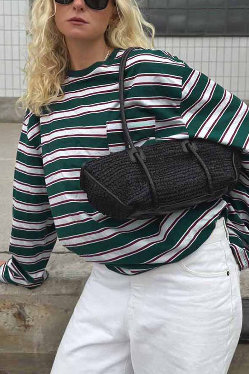 Striped Casual Long Sleeve Top