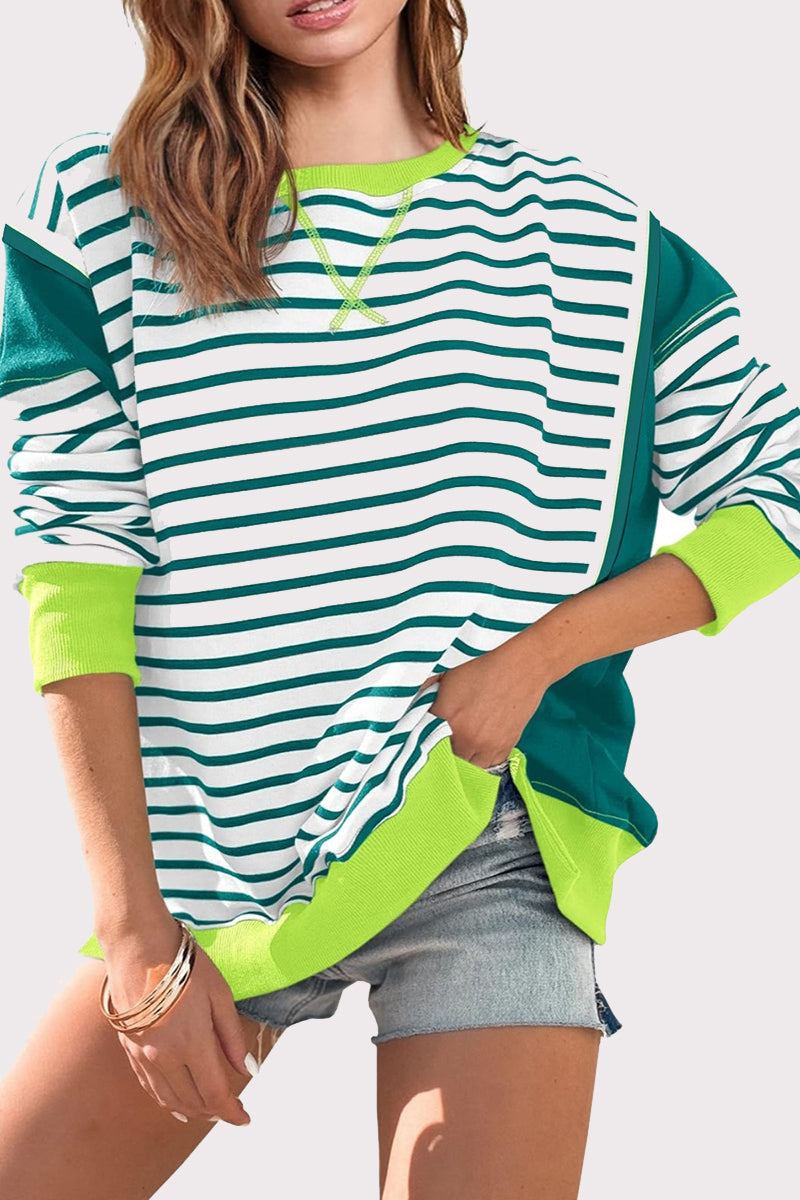 Striped Colorblock Pullover