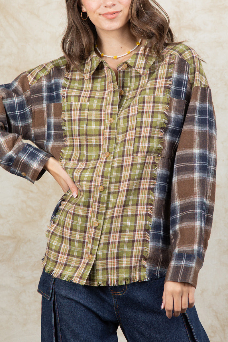 Plaid Patchwork Shirt