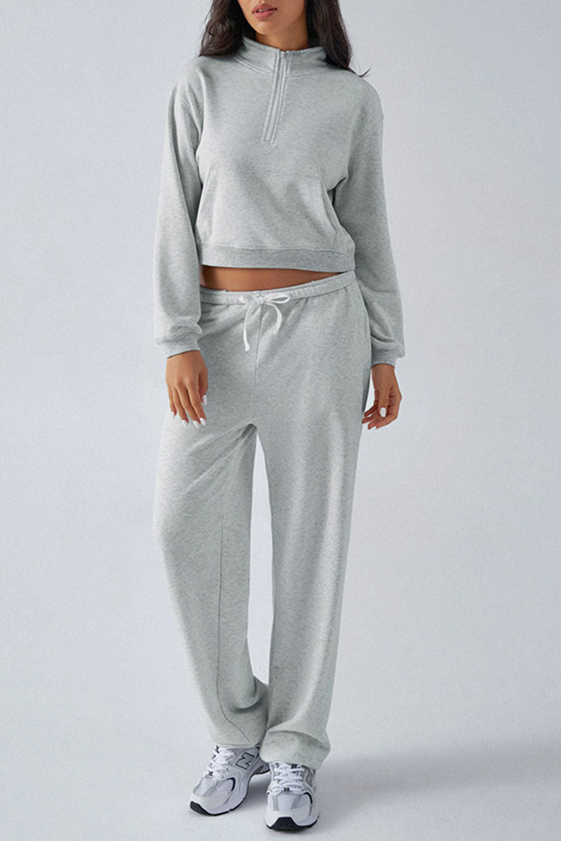 Relaxed Fit Cropped Top and Pants Set