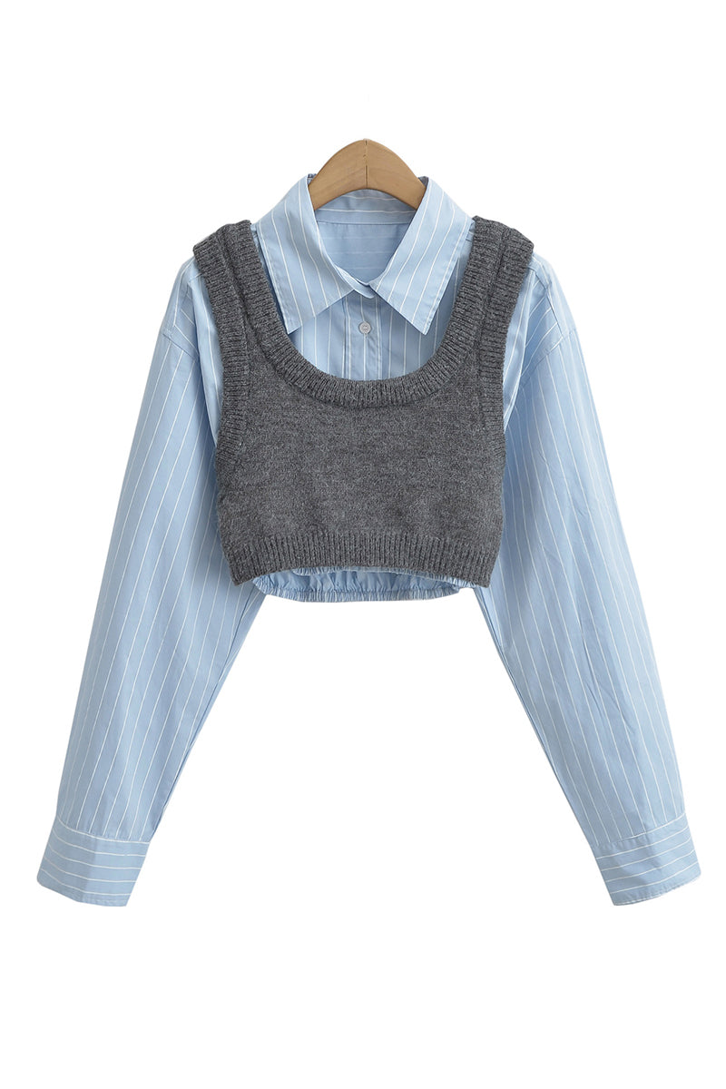 Knit Vest and Shirt Set