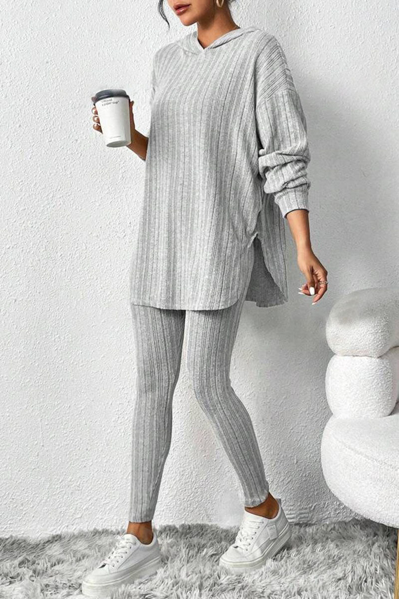 Oversized Ribbed Hoodie Set