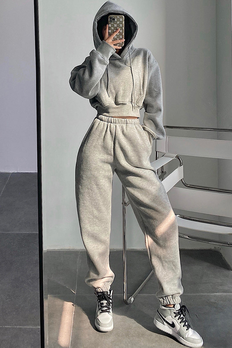 Cropped Hoodie and Joggers Set