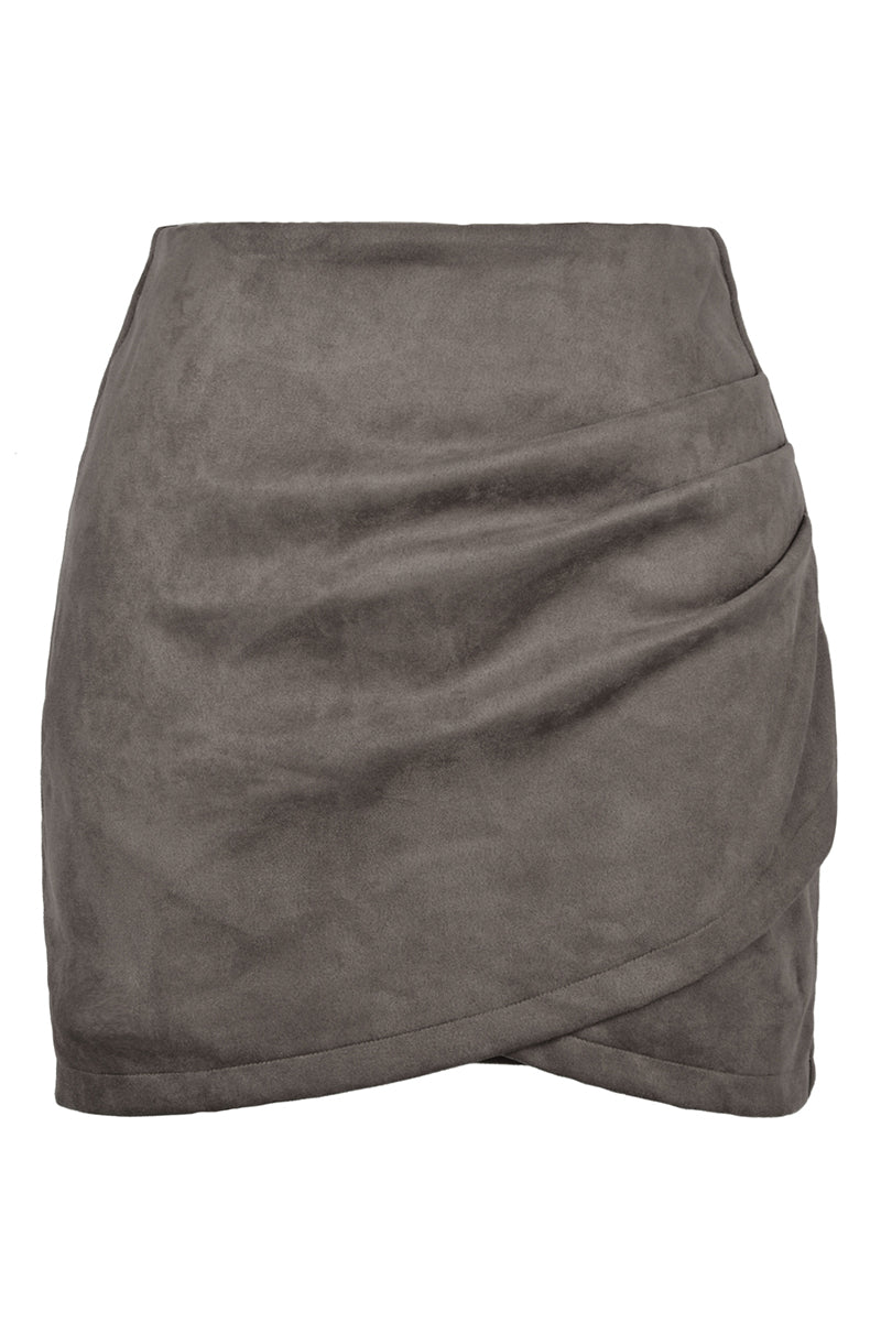 Asymmetric Wrap Mini Skirt