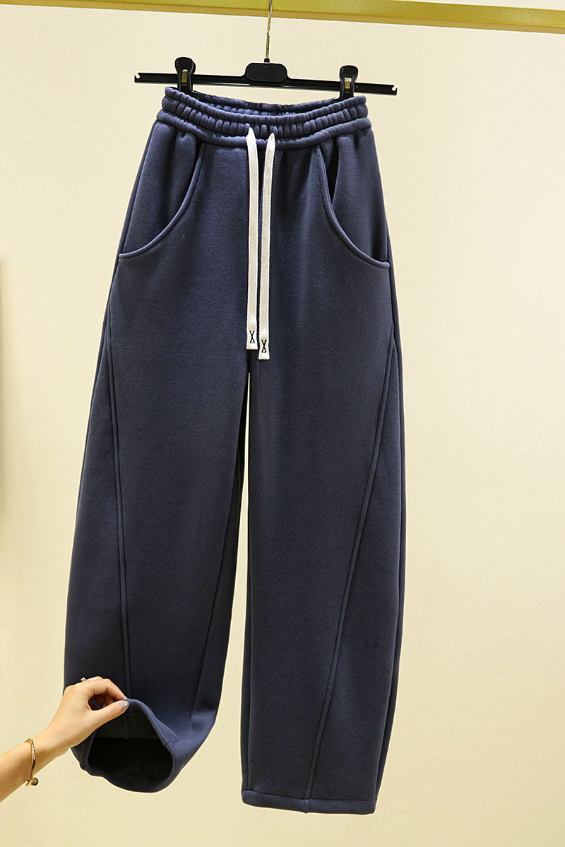 Relaxed Fit Wide-Leg Drawstring Pants