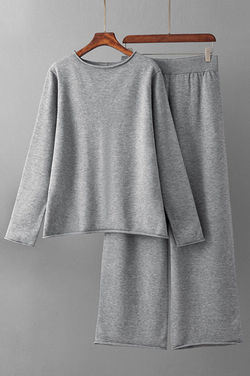 Knit Sweater and Wide-Leg Pants Set