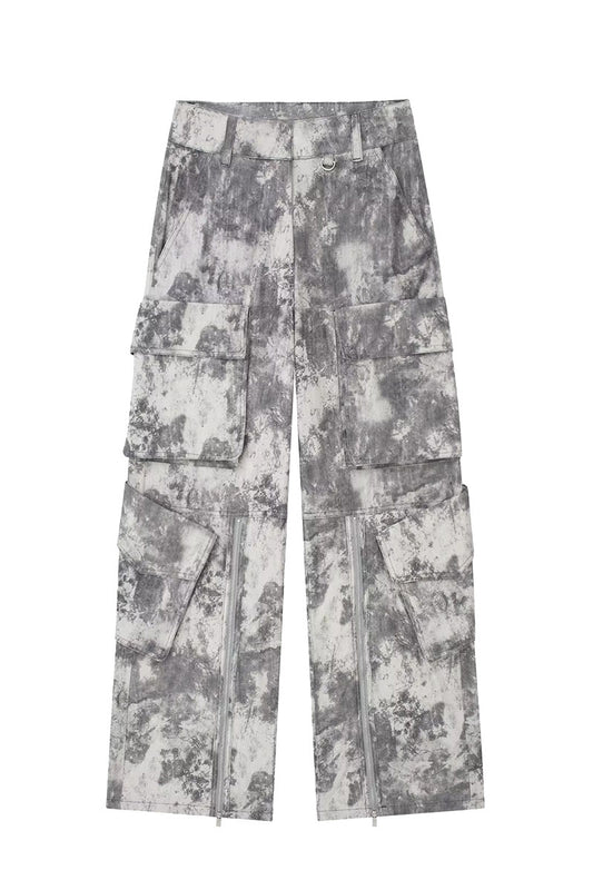 Tie-Dye Cargo Pants with Pockets