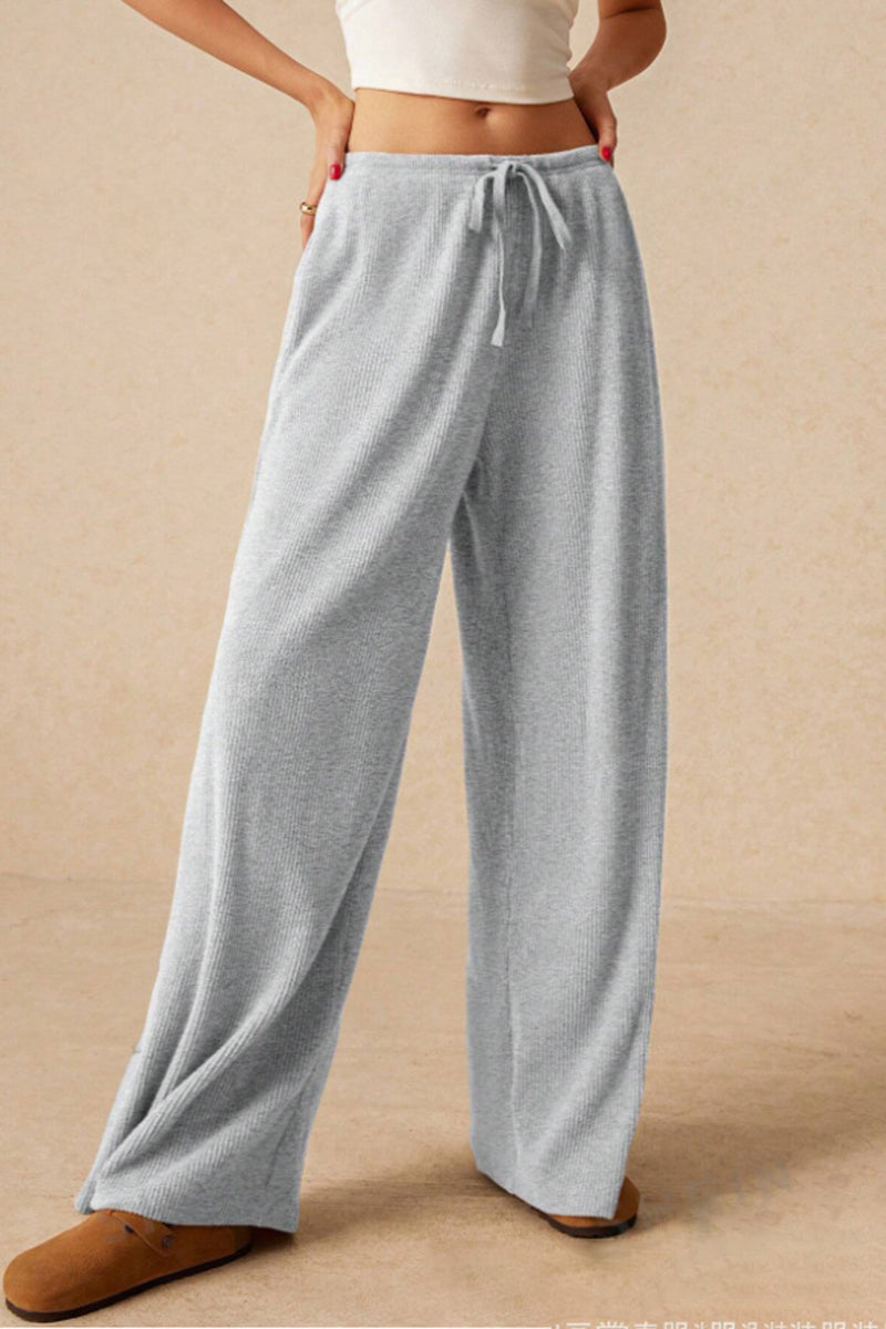 Drawstring Wide-Leg Lounge Pants