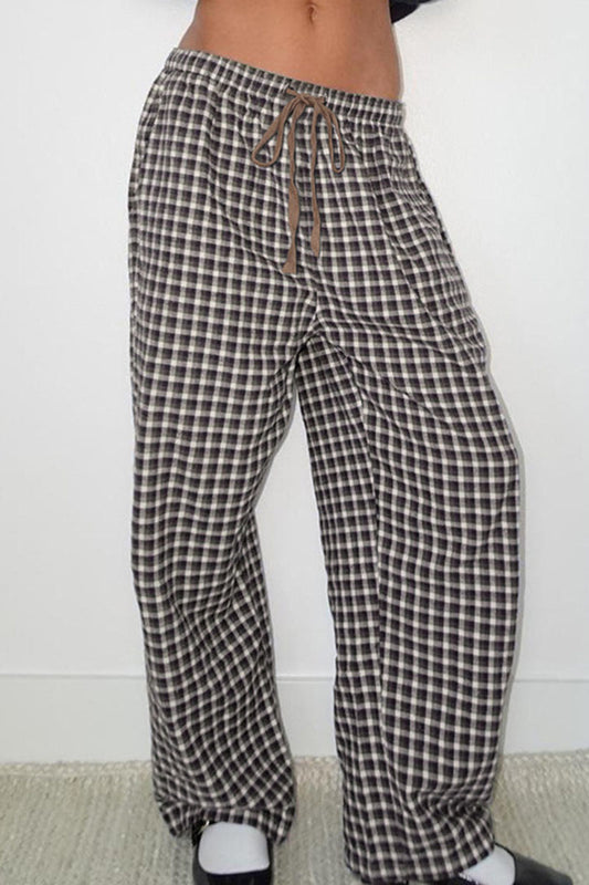 Checkered Drawstring Pajama Pants