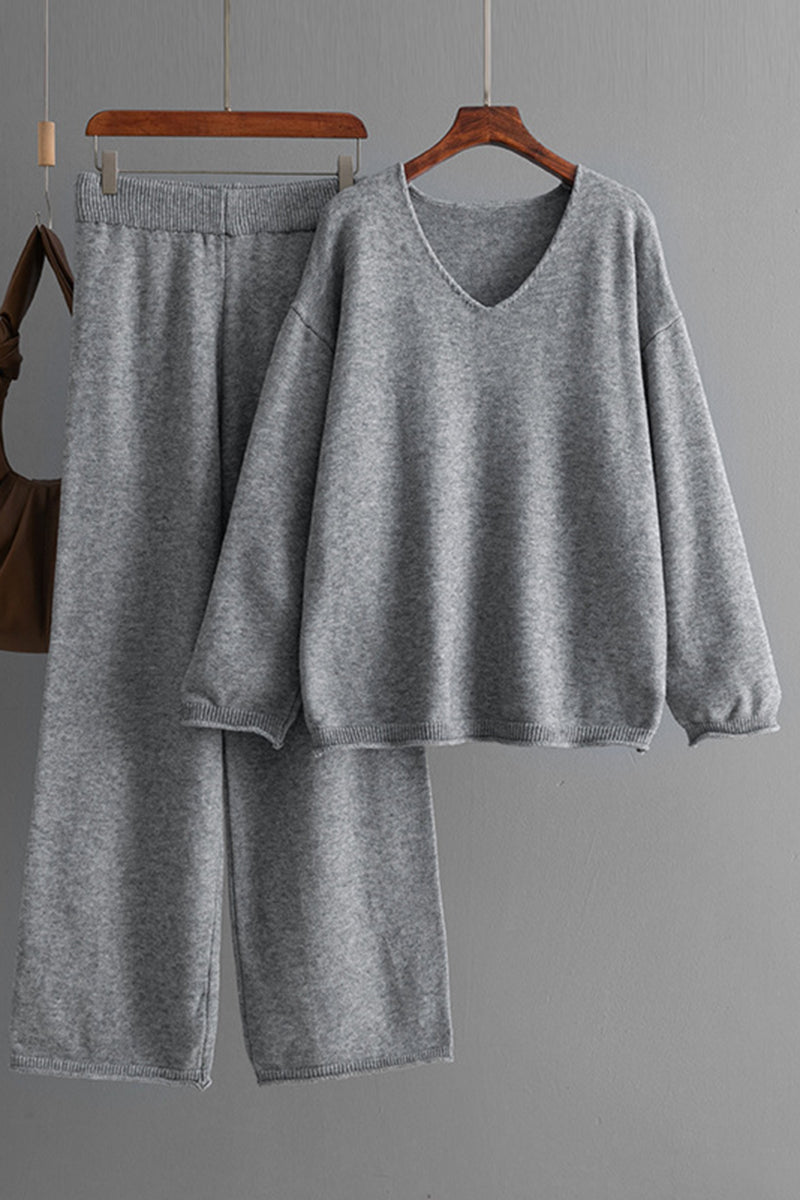 V-Neck Pullover and Pants Set