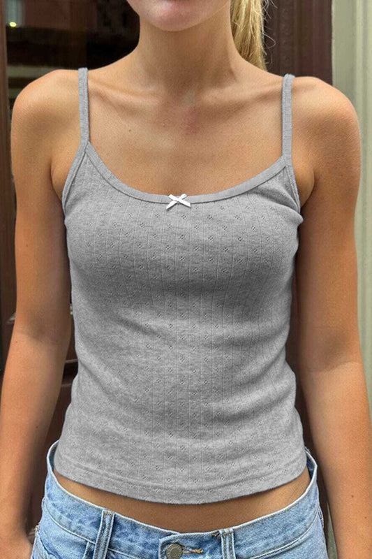 Bow Detail Ribbed Cami Top