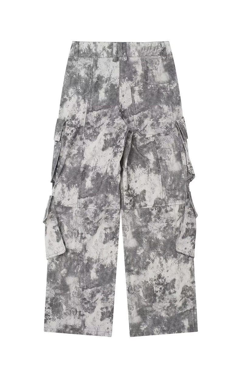 Tie-Dye Cargo Pants with Pockets