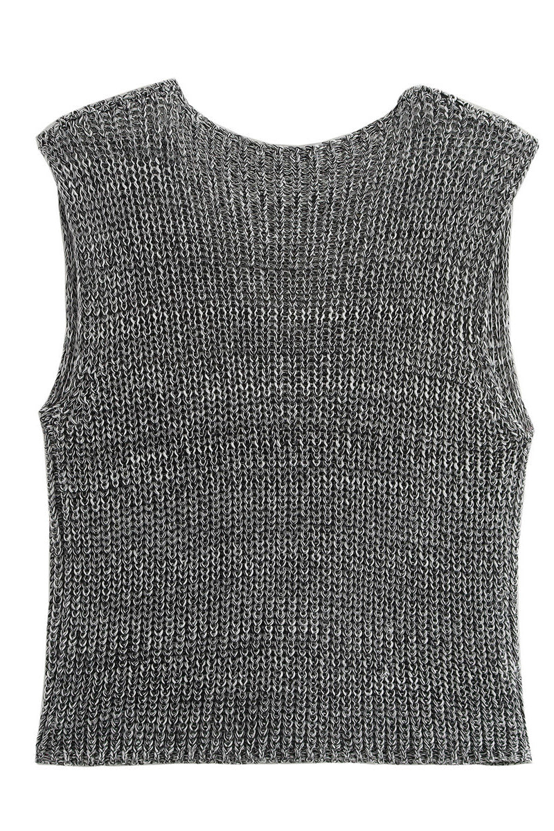 Textured Knit Buttoned Vest