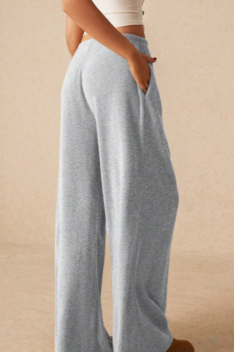 Drawstring Wide-Leg Lounge Pants