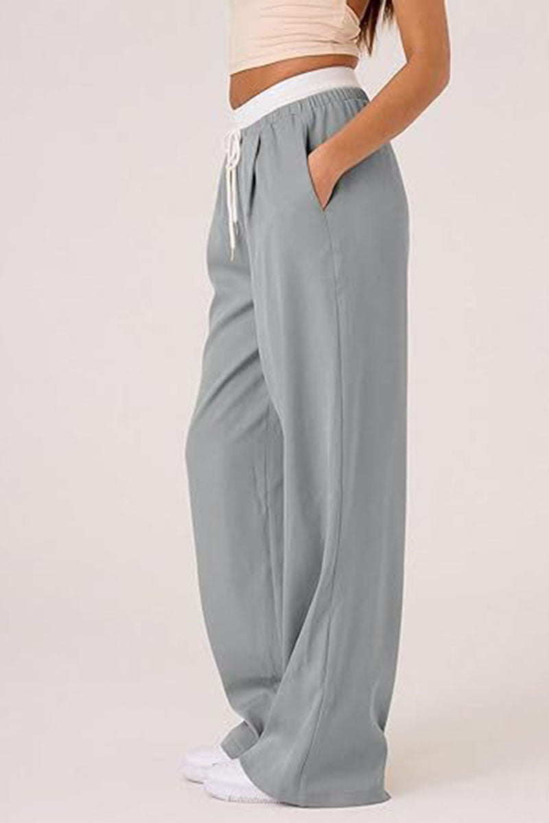 Casual Wide-Leg Drawstring Lounge Pants