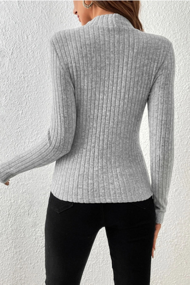 Fitted Ribbed Long Sleeve Top