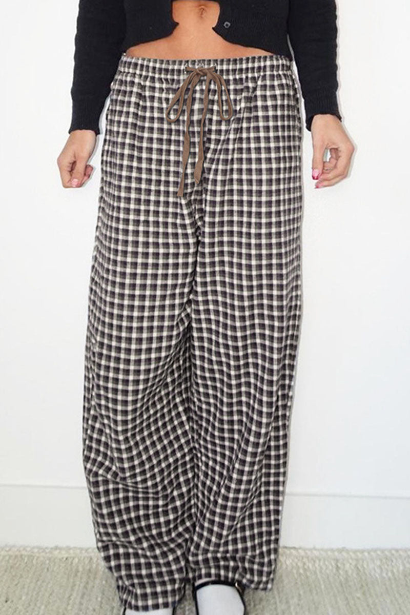 Checkered Drawstring Pajama Pants