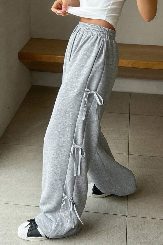Bow-Detail Wide-Leg Pants