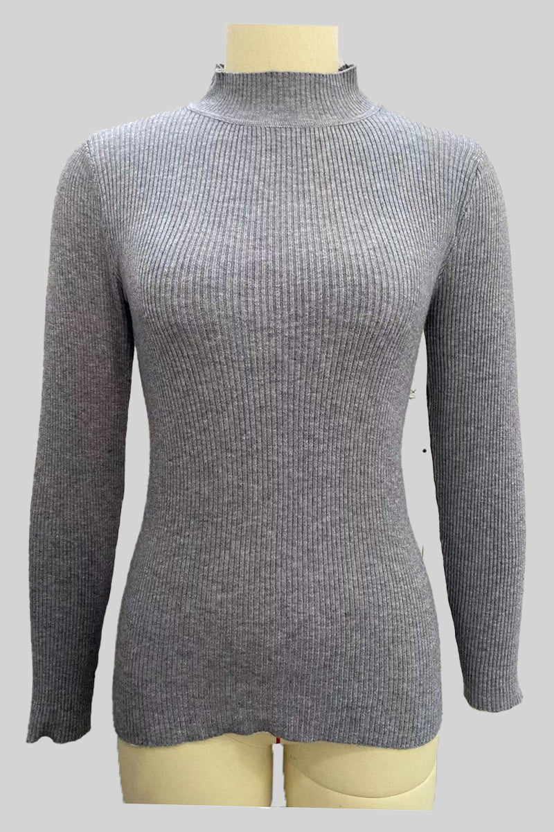 Fitted Ribbed Long Sleeve Top