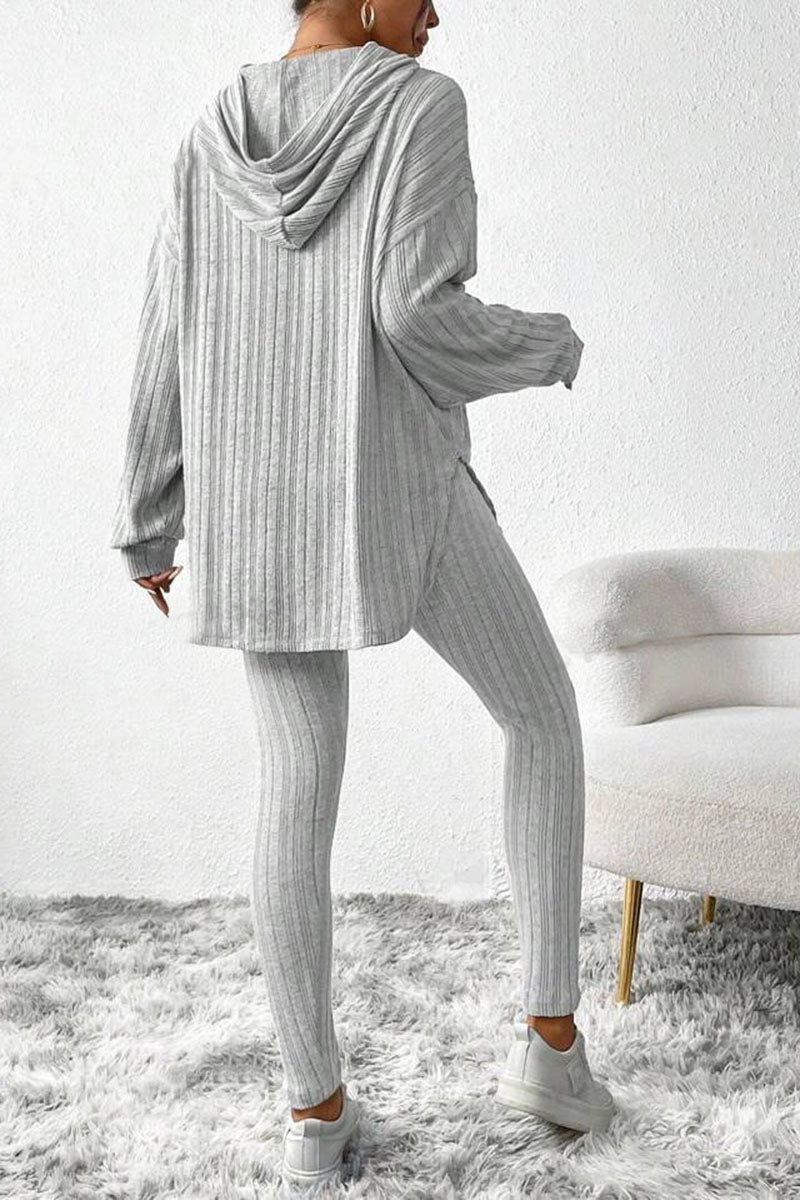 Oversized Ribbed Hoodie Set