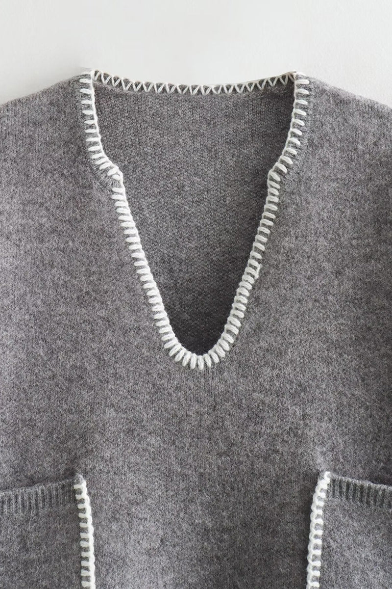 Knit V-Neck Sweater