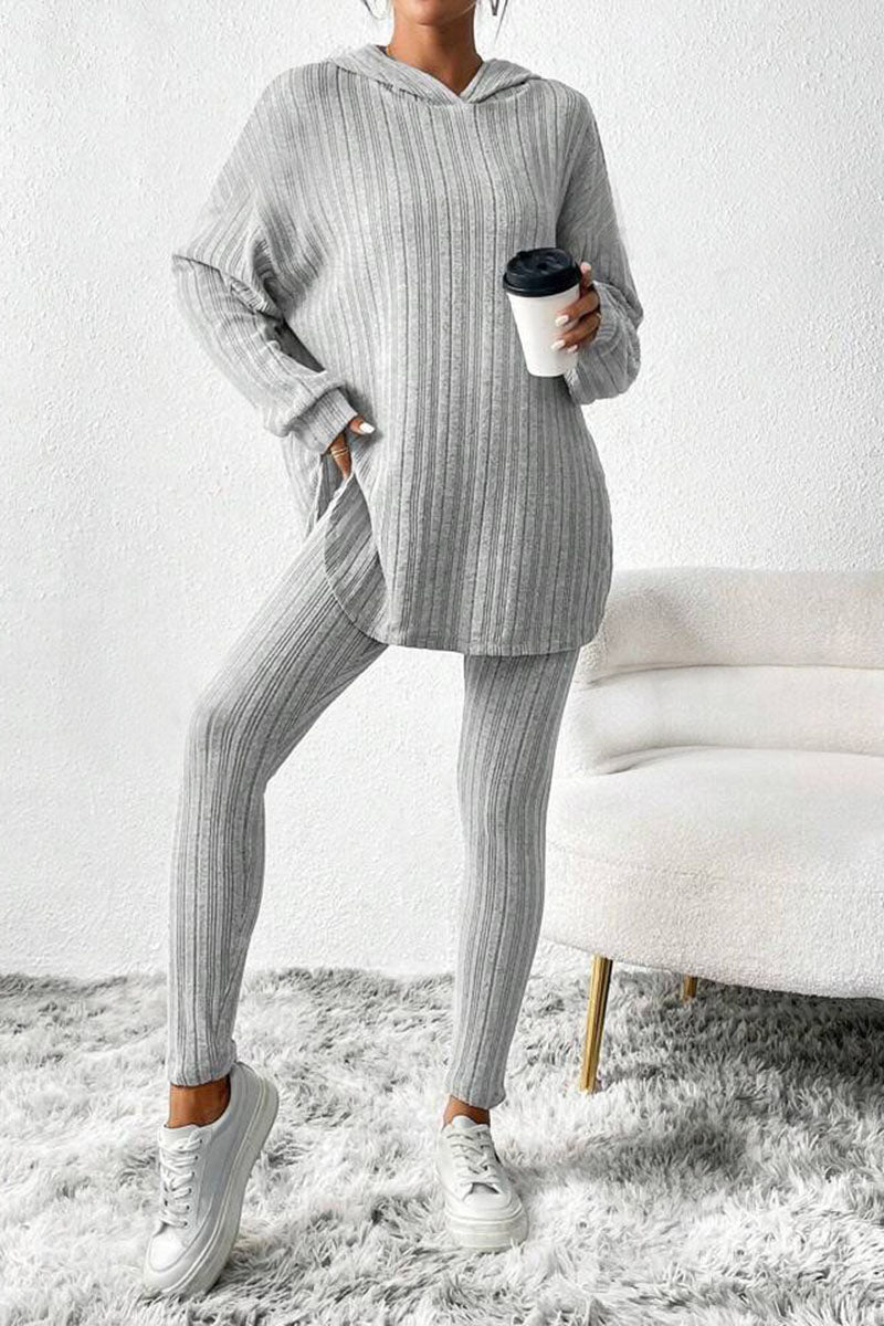 Oversized Ribbed Hoodie Set