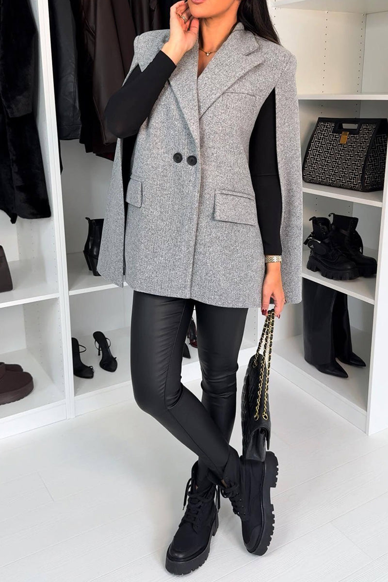 Bold Shoulder Cape Blazer