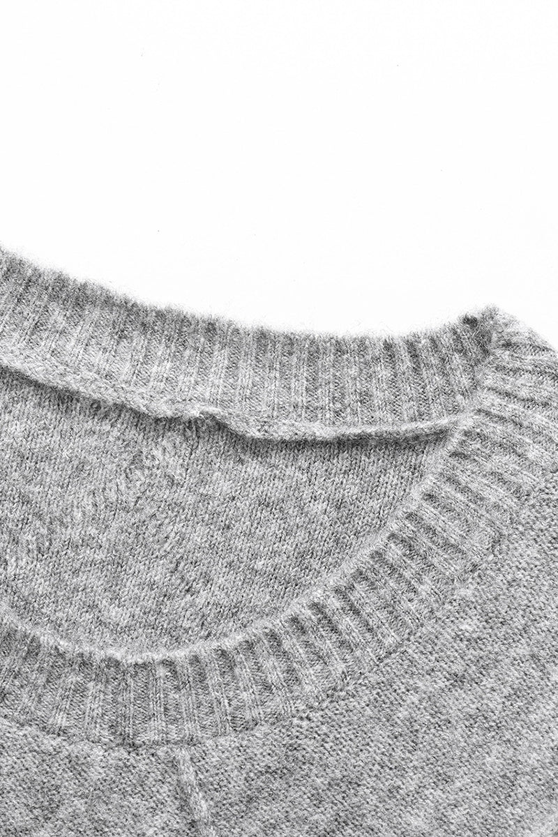 Bow-Accent Textured Knit Sweater