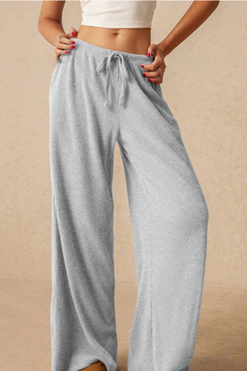 Drawstring Wide-Leg Lounge Pants