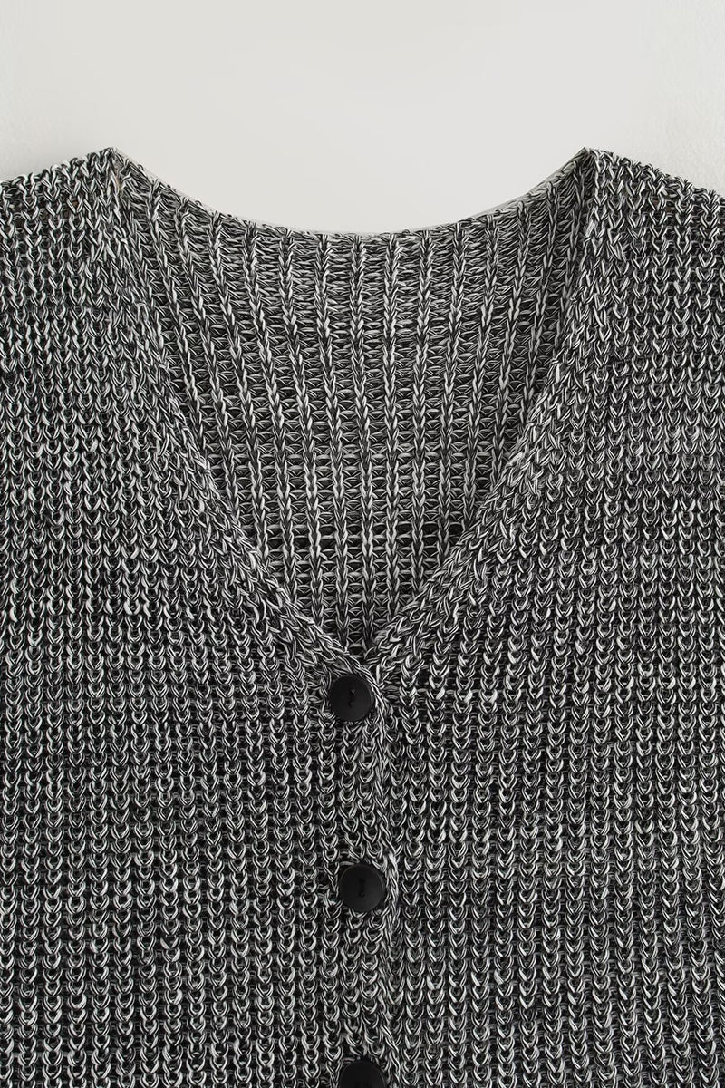 Textured Knit Buttoned Vest