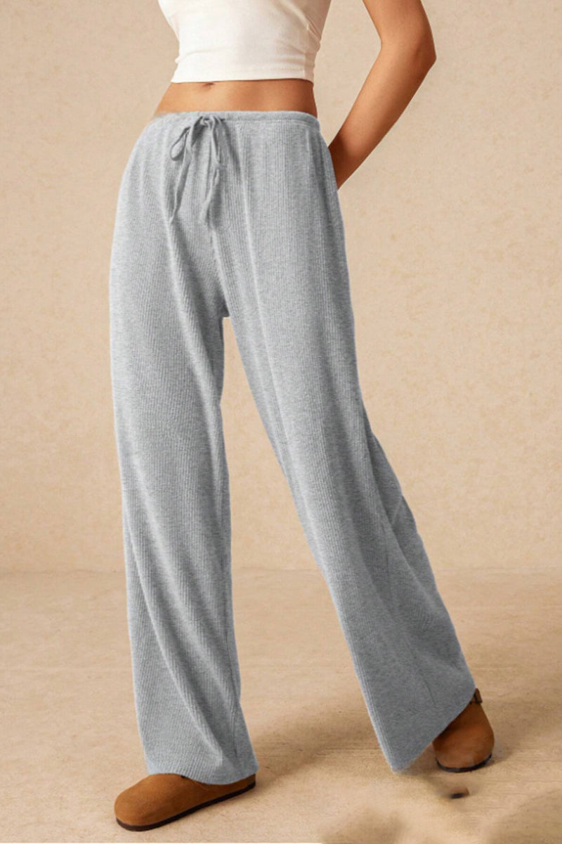 Drawstring Wide-Leg Lounge Pants