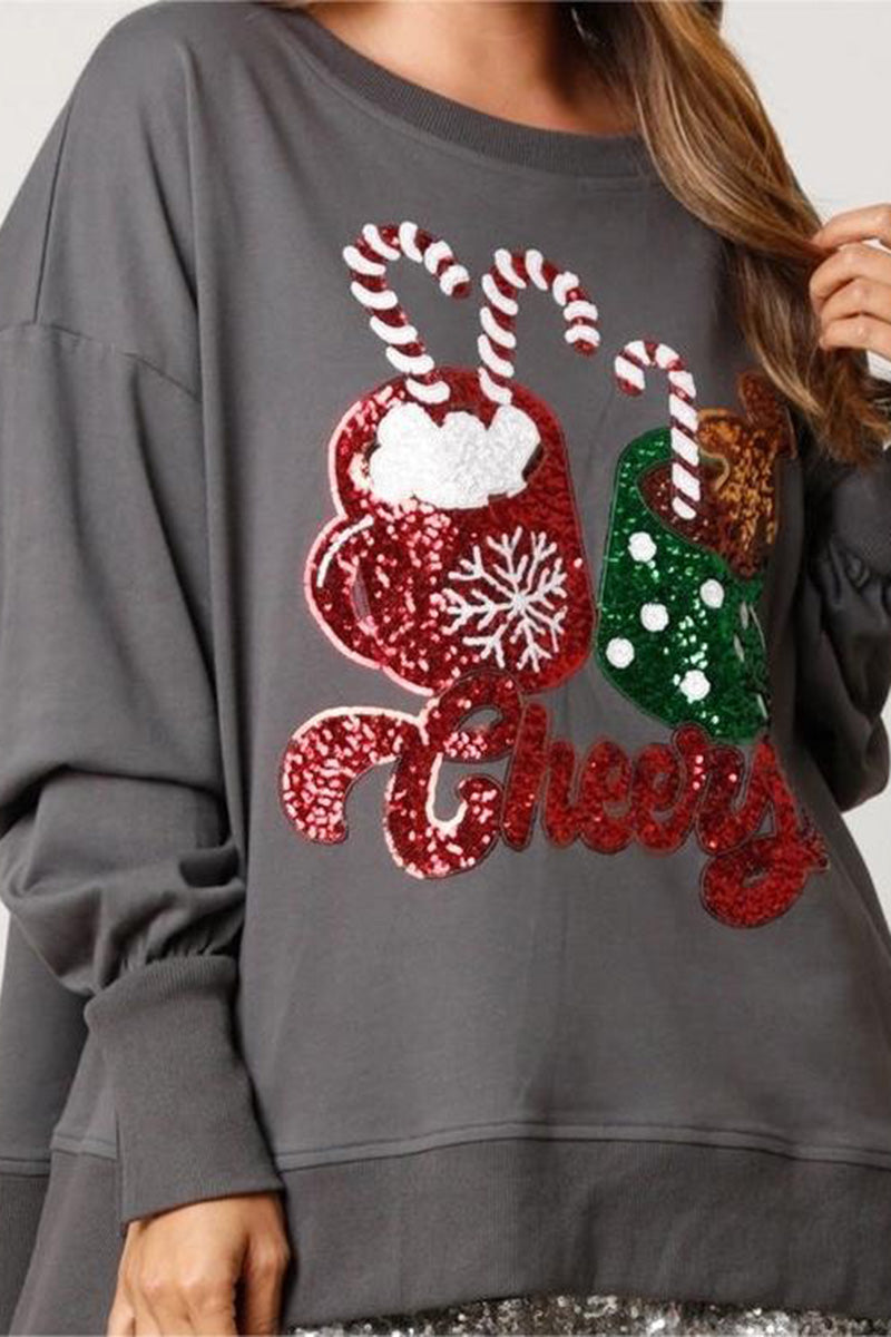 Graphic Cheer Print Pullover