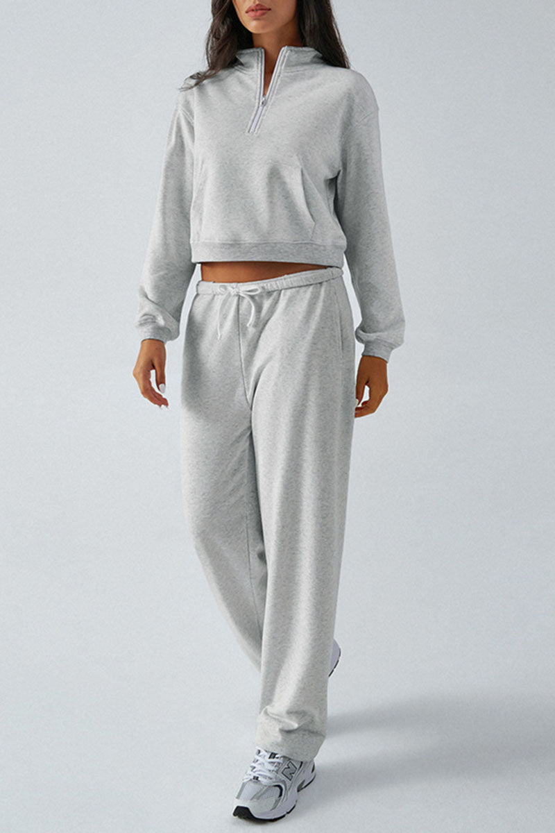 Relaxed Fit Cropped Top and Pants Set