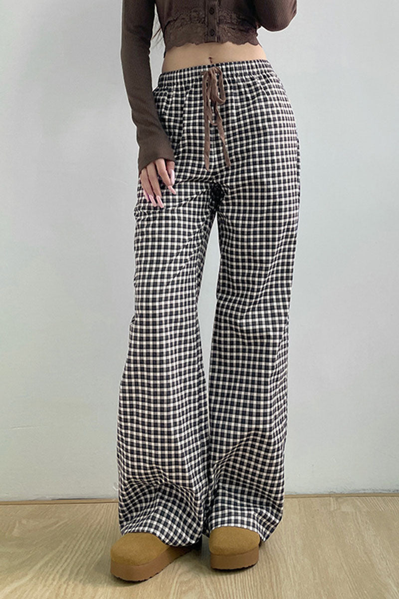 Checkered Drawstring Pajama Pants