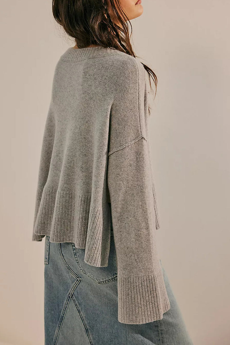 Loose-Fit Cropped Knit Sweater